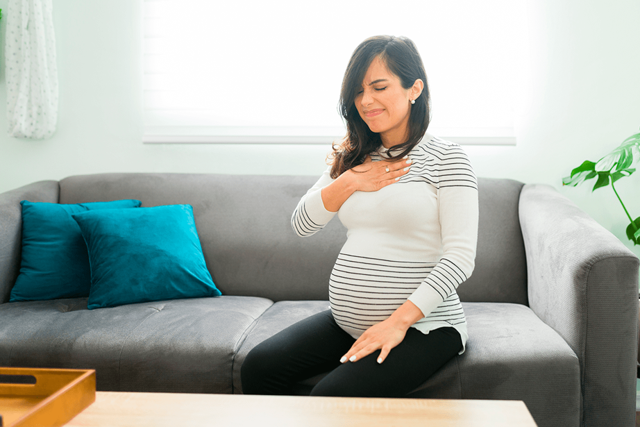 Pregnant woman with heartburn
