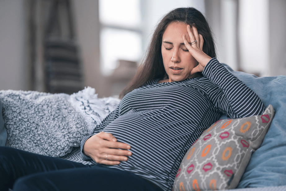 Frustrated pregnant woman